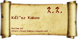 Kósz Kabos névjegykártya